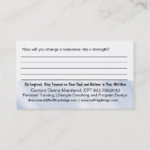 Krachtige afhandelingskaart voor training visitekaartje (Achterkant)