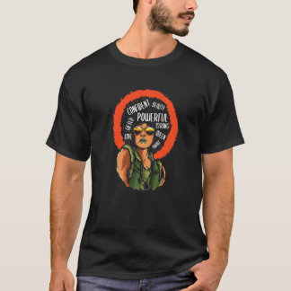 Krachtige afro t-shirt