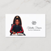 Krachtige Afro Zwarte Vrouw Baas Leiderschap Kunst Visitekaartje (Voorkant)
