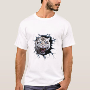 Krachtige Angry White Lion Sterk luxe T-shirt