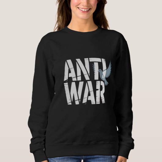 Krachtige "Anti-War" met Peace Dove T-shirt (Voorkant)