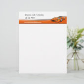 Krachtige auto custom briefhoofd (Staand voorkant)