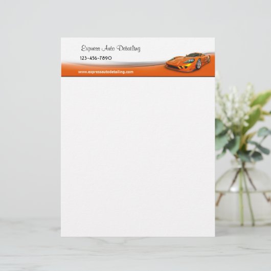 Krachtige auto custom briefhoofd (Staand voorkant)