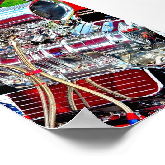 Krachtige automotor poster (Hoek)