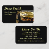 Krachtige autoverkoop en -service visitekaartje (Voorkant / Achterkant)