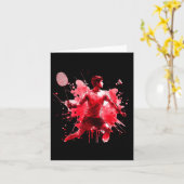 Krachtige badmintonspeler Red Splash Art Kaart (Gele Bloem)