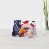 Krachtige Bald Eagle en American Flag Note Kaart (Voorkant)