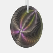 Krachtige beweging kleurrijke Abstracte fractale k Glas Ornament (Voorkant Rechts)