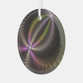 Krachtige beweging kleurrijke Abstracte fractale k Glas Ornament (Voorkant links)