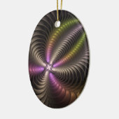 Krachtige beweging kleurrijke Abstracte fractale k Keramisch Ornament (Links)