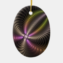 Krachtige beweging kleurrijke Abstracte fractale k Keramisch Ornament