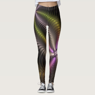 Krachtige beweging kleurrijke Abstracte fractale k Leggings