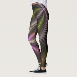 Krachtige beweging kleurrijke Abstracte fractale k Leggings