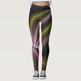 Krachtige beweging kleurrijke Abstracte fractale k Leggings