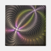 Krachtige beweging kleurrijke Abstracte fractale k Magneet (Voorkant)