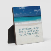 Krachtige Beyond Belief Beach Fitness Quote Fotoplaat (Voorkant)