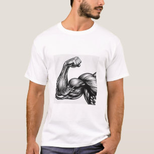 Krachtige Bicep Flex Anatomie Heren Bodybuilding G T-shirt