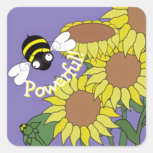 Krachtige Bij Sticker (Voorkant)