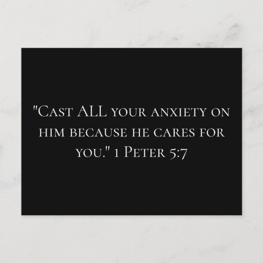 Krachtige bijbelprijsopgave voor angst zwart-wit briefkaart (Voorkant)