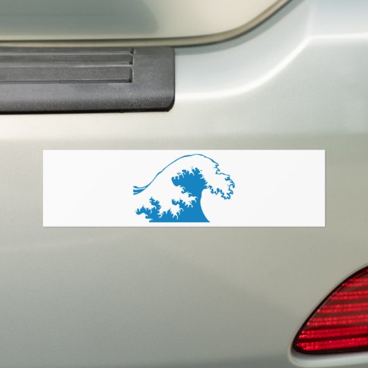 Krachtige blauwe golf bumpersticker (Op auto)