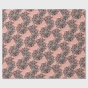Krachtige Bloei Fusie – Abstracte Zwarte Bloemen o Cadeaupapier