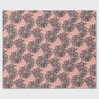 Krachtige Bloei Fusie – Abstracte Zwarte Bloemen o Cadeaupapier