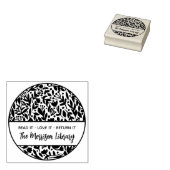 Krachtige bloem botanische ronde bibliotheek naam  rubberstempel (Gestempeld)