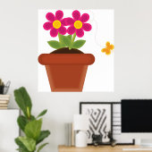 Krachtige bloem en vlinder poster (Thuiskantoor)
