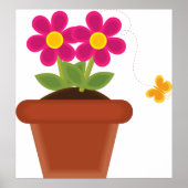 Krachtige bloem en vlinder poster (Voorkant)