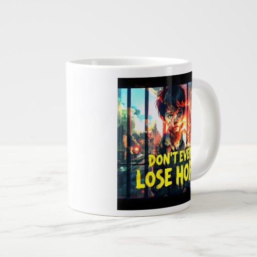 Krachtige boodschap van hoop - Jongen achter de tr Grote Koffiekop (Voorkant rechts)