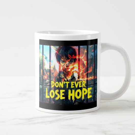 Krachtige boodschap van hoop - Jongen achter de tr Grote Koffiekop (Rechts)