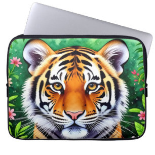 Krachtige botanische Tijgerwelp Laptop Sleeve