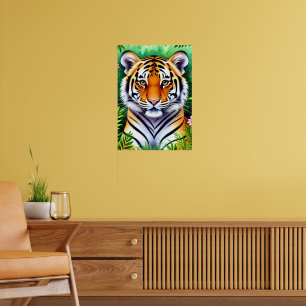 Krachtige botanische tijgerwelp  poster