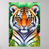 Krachtige botanische tijgerwelp  poster (Voorkant)