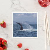 Krachtige bultrug walvisstaart splash servet (Insitu)