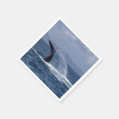 Krachtige bultrug walvisstaart splash servet (Hoek)