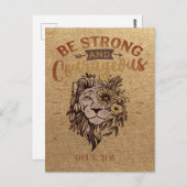 Krachtige Christelijke Verse Lion Face Briefkaart (Voorkant / Achterkant)