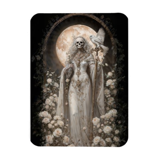 Krachtige Dame Santa Muerte Magneet (Verticaal)