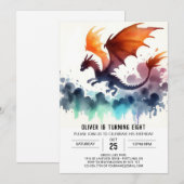 Krachtige Draken Verjaardag Digitaal Kaart (Voorkant / Achterkant)