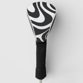 Krachtige Dynamische Krullen Zwart en Wit Golfheadcover