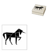 Krachtige Eenhoorn Modern Abstract Art Deco Paard Rubberstempel (Gestempeld)