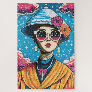 Krachtige elegante vrouw legpuzzel