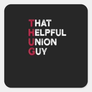 krachtige en solidaire unie-unie vierkante sticker