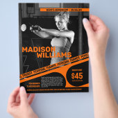 Krachtige Fel Oranje Personal Trainer Foto Flyer (Hand)