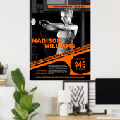 Krachtige Fel Oranje Personal Trainer Foto Poster (Thuiskantoor)