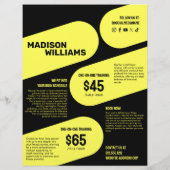 Krachtige Felgele Foto van Persoonlijke Trainer Flyer (Achterkant)