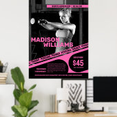 Krachtige Felroze Kleuren Foto van Persoonlijke Tr Poster (Thuiskantoor)