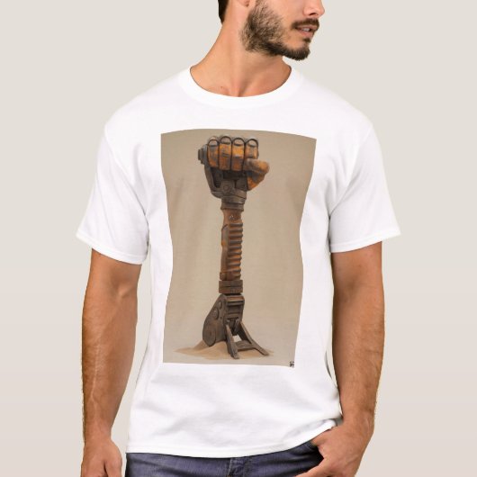 Krachtige Fist Jackhammer 3D Render T-shirt (Voorkant)