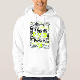 Krachtige fitness woordwolk voor de sportschool hoodie