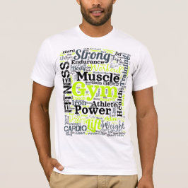 Krachtige fitness woordwolk voor de sportschool t-shirt